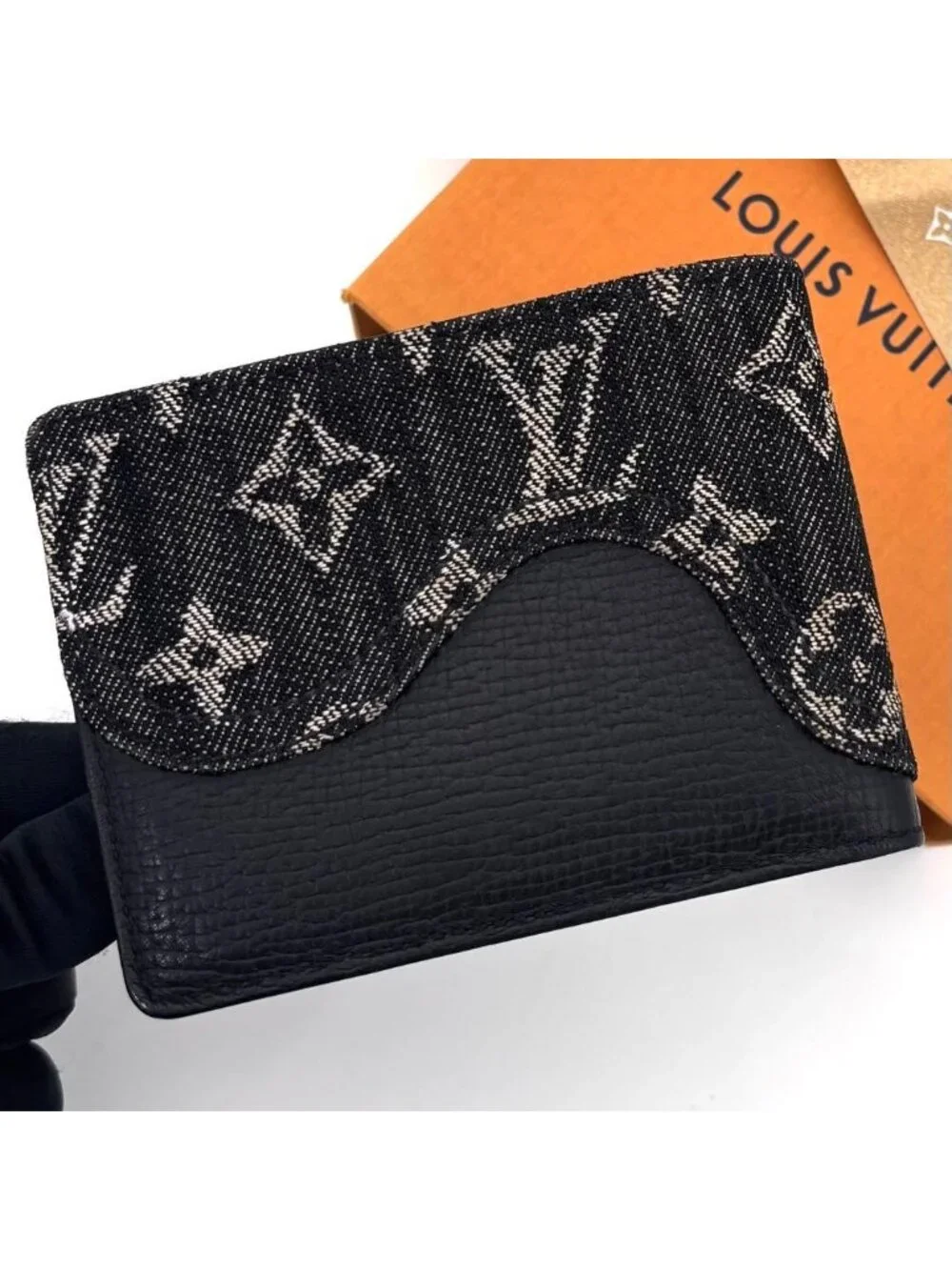 Louis Vuitton Monogram Denim Portefeuille Calf Under Wallet